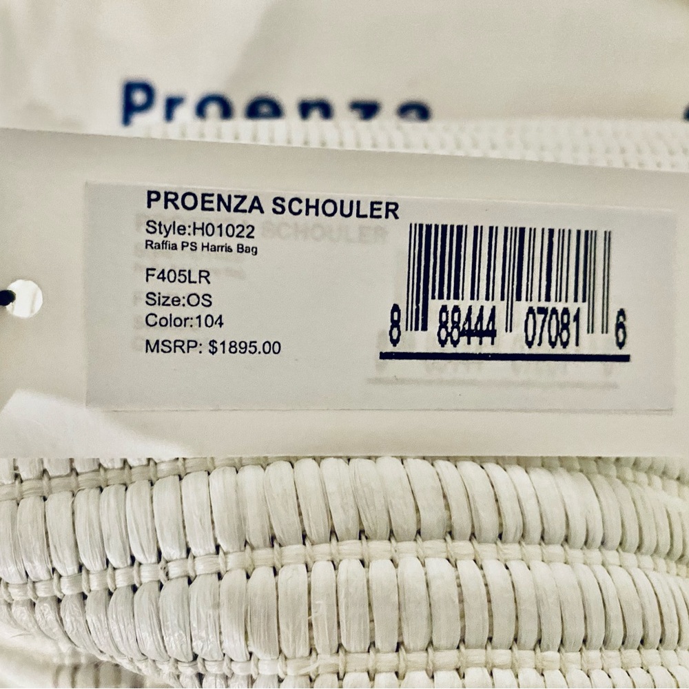 NWT Proenza Schouler Raffia Harris Bag in White - Picture 9 of 9